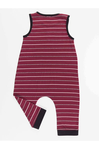 Denokids Funny Crocodile Boy's Cotton Claret Red Jumpsuit