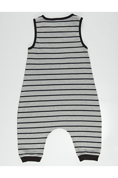 Denokids Skull Boy's Striped Jumpsuit