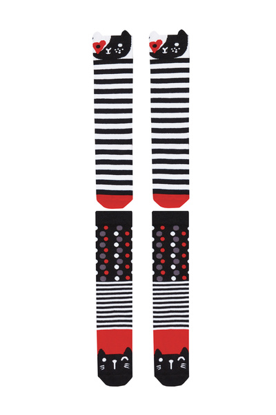 MSHB&G Striped Cats Girl's Knee Socks Set of 2