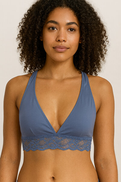 DEEP SECRET Matte Blue Micro Back Detail Bralet Ds200459Br