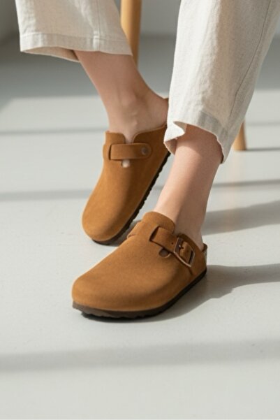 Land of Cork Унісекс Анатомічна арка з підтримкою натуральної пробкової підошви Замшева шкіра Таба Закриті капці Сабо