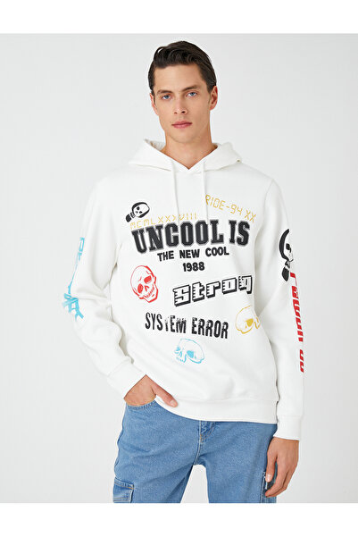 Koton Oversize φούτερ με κουκούλα με στάμπα