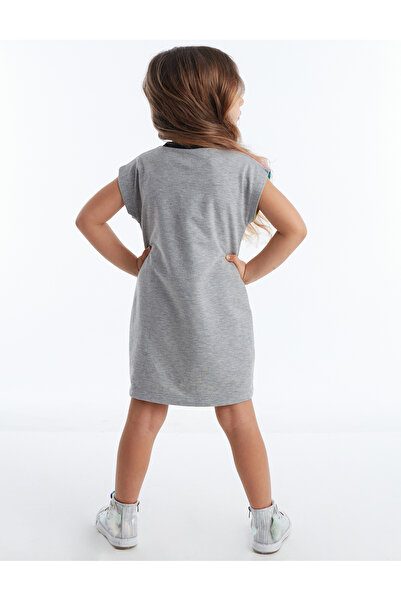 MSHB&G Gray Unicorn Sequin Embroidered Girl's Summer Dress