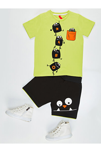 Denokids Cube Monsters Boys T-shirt Shorts Set