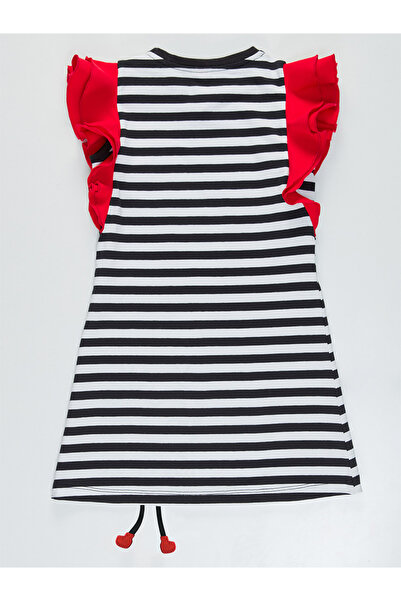 Denokids Striped and Ruffled Summer Combed Cotton Dress for Girls