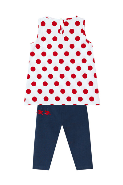 Denokids Lily Girl's Polka Dot Summer T-shirt Tunic Tights Set