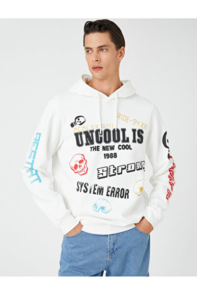 Koton Oversize φούτερ με κουκούλα με στάμπα