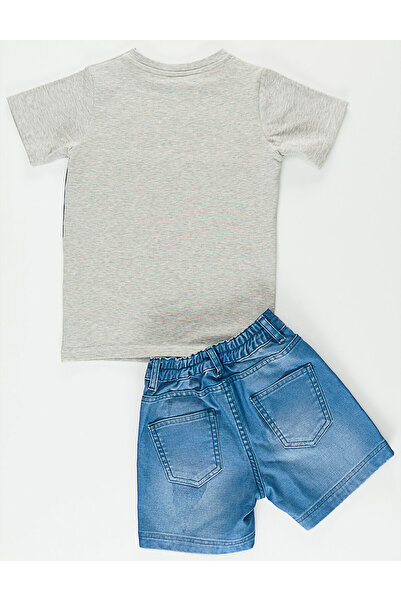 Denokids Maceraperest Erkek Çocuk T-shirt Denim Şort Takım