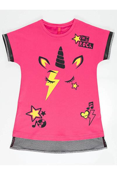 MSHB&G Καλοκαιρινό φόρεμα για κοριτσίστικα φούξια Unicorn Rock