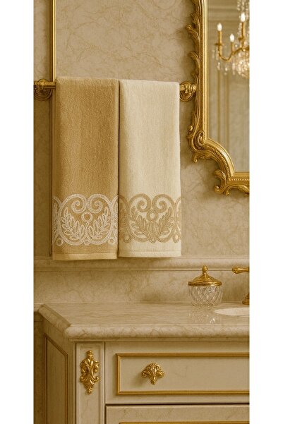 Çeyiz Bahçesi Aydos 2 τεμαχίων βελούδινη πετσέτα χεριών 50&90