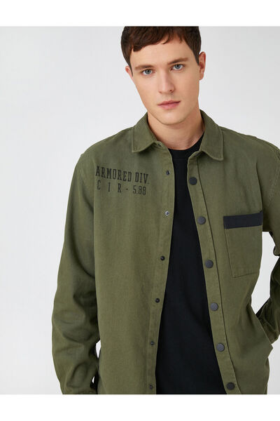 Koton Herren-Khaki-Hemd 3WAM60121HW