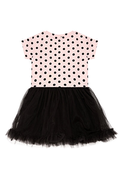 Denokids Dívčí černé šaty Tyl Tutu šaty Puntíkované šaty