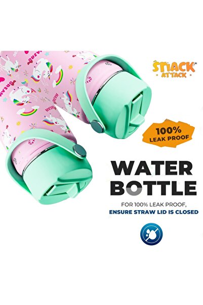 Snack Attack Kids Water Bottle for School Insulated water bottle with Straw Lid