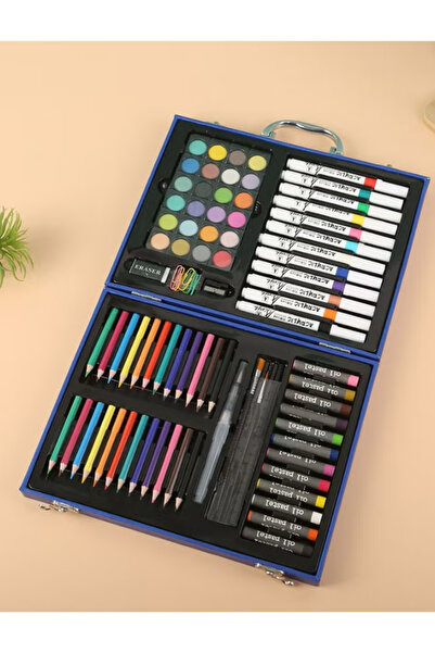 Zen Store Blue Non-Toxic Kids Art Set – Coloring, Drawing & Painting Kit – 88 Pcs