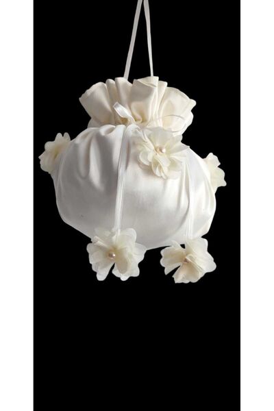 MODA NUR Krem Gelin Takı Kesesi Gelin Çantası Gelin Aksesuarları