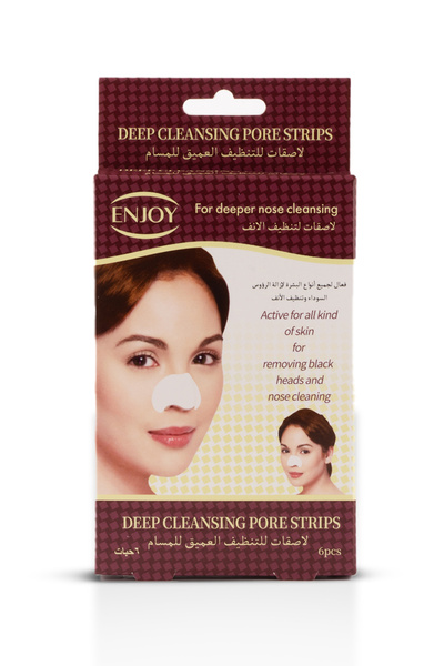 Enjoy DEEP NOSE PORE STRIPS CLEANSING 6 Pcs -Instant Blackhead Removal & Pore Cleansing for All Skin Types