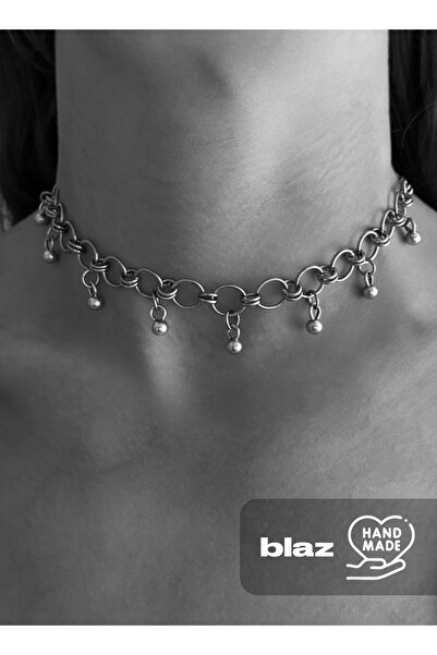 Handmade Çelik Zincir Choker Kolye – Paslanmaz, Gotik & Grunge Maximalist Sil...