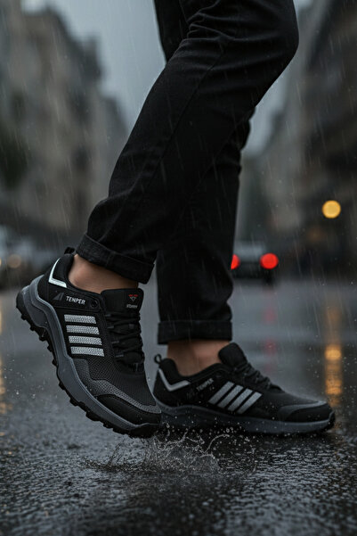 Giyyin Sneaker Black Sports Shoes Casual Comfortable Quality Lace-Up Orthopedic Suitable for Winter