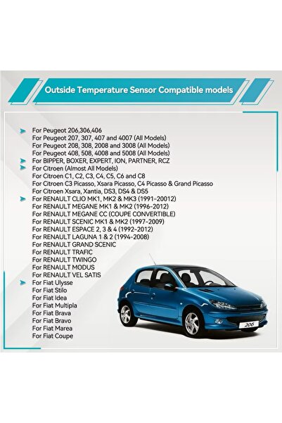 oddity Citroen C1, C2, C3, C4, C5, C6, C8, DS4, DS5, Berlingo Dış Sıcaklık Ayna Sensörü Oto Dış Isı Sensörü