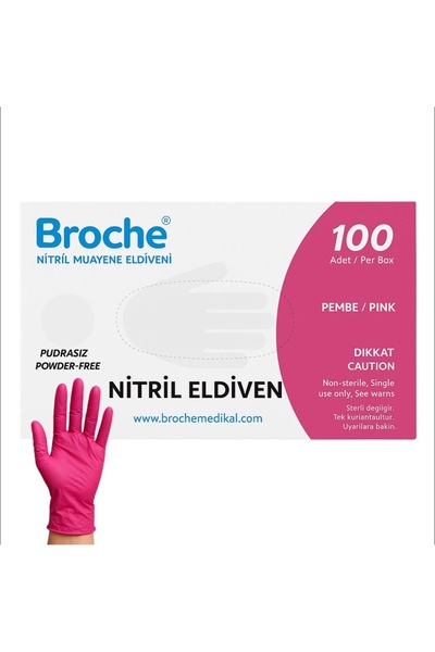 Has-Pet HASPET Fuşya Pembe Nitril Eldiven Large 100 Adet
