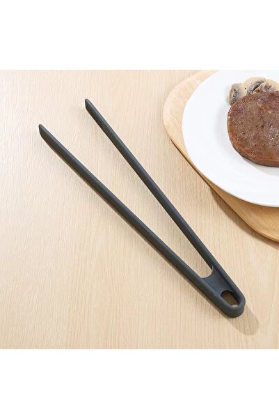 ZUZU MADE Silikon Kızartma Maşası Siyah 29 Cm - Izgara Maşası Isıya Dayanıklı Büyük Barbekü Maşası Mangal Maşası