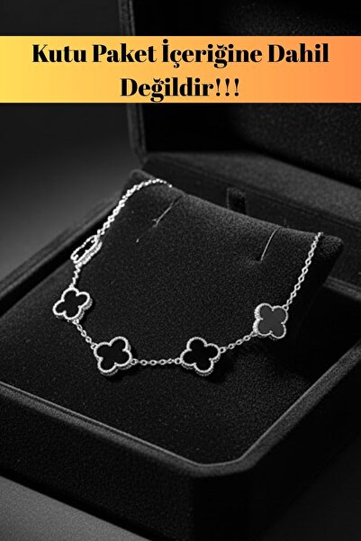 İyyaKee Night Black Onyx Stone Form Detailed Petal Leaf Model Men's Steel Bra...