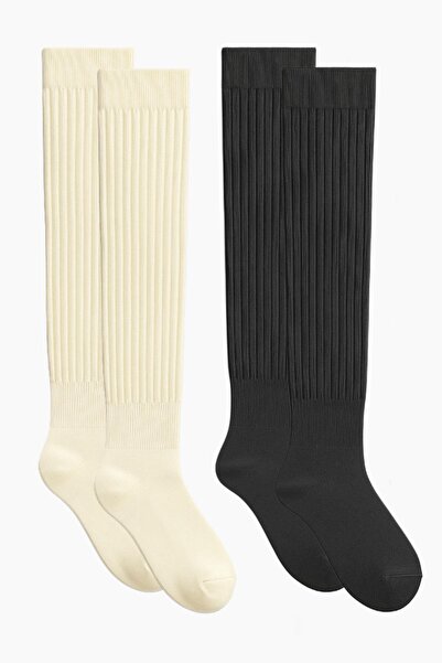 COTENCONCEPT 2 Pairs of Basic Thick Cotton Blend Over-The-Knee Socks