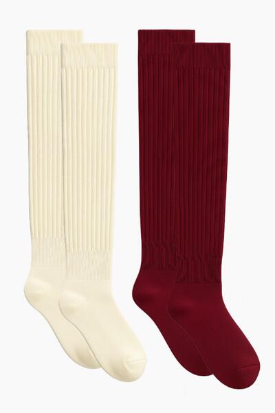 COTENCONCEPT 2 Pairs of Basic Thick Cotton Blend Over-The-Knee Socks