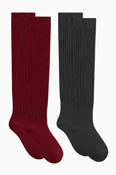 COTENCONCEPT 2 Pairs of Basic Thick Cotton Blend Over-The-Knee Socks