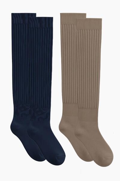 COTENCONCEPT 2 Pairs of Basic Thick Cotton Blend Over-The-Knee Socks