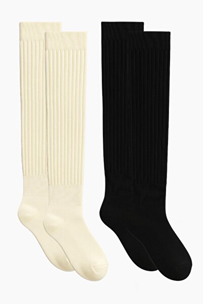 COTENCONCEPT 2 Pairs of Basic Thick Cotton Blend Over-The-Knee Socks