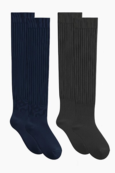 COTENCONCEPT 2 Pairs of Basic Thick Cotton Blend Over-The-Knee Socks
