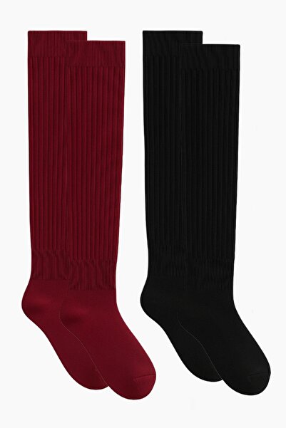 COTENCONCEPT 2 Pairs of Basic Thick Cotton Blend Over-The-Knee Socks