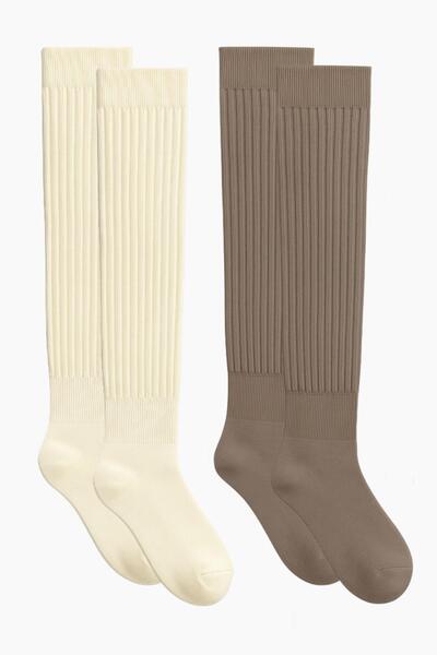 COTENCONCEPT 2 Pairs of Basic Thick Cotton Blend Over-The-Knee Socks