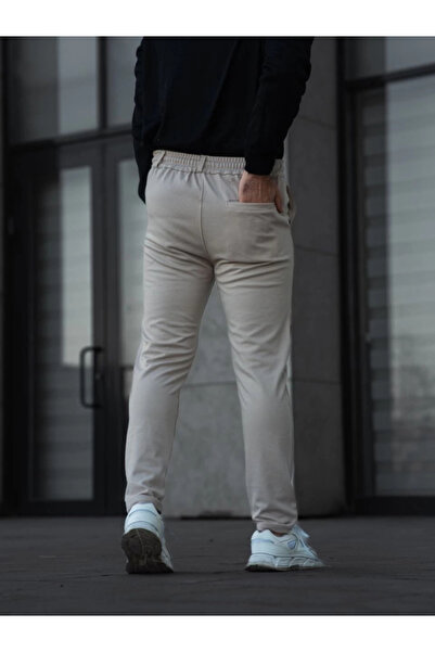 ARONA Mdb Men's Diagonel Ikro Textured Pocket Trousers Beige