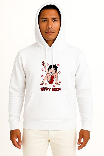 Bahriyeli Collection Hooded Betty Boop Chest Design Unisex Sweatshirt