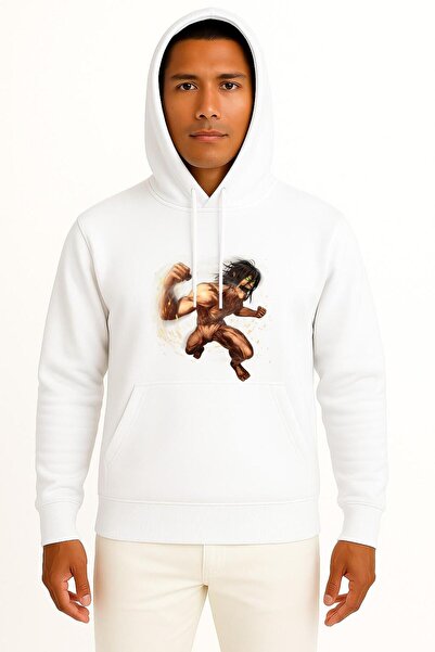 Bahriyeli Collection cu glugă Attack On Titans Eren Swea unisex cu design pe piept tricou