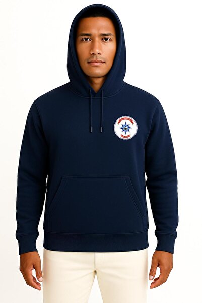 Bahriyeli Collection Φούτερ Unisex με σχέδιο τσέπης A594 με με κουκούλα ράβδο...