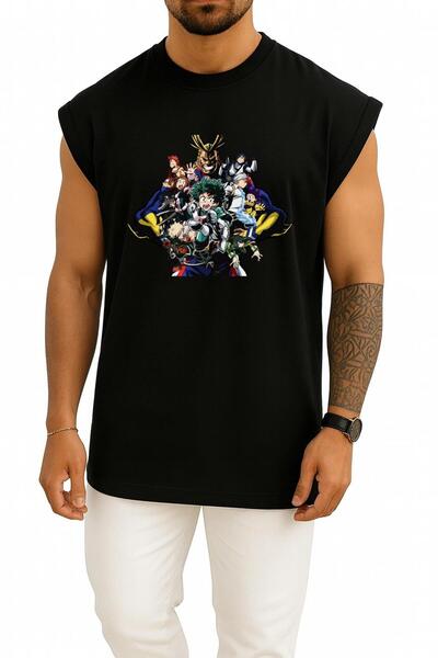 Bahriyeli Collection oversized Μπλουζάκι με σχέδιο στήθους Anime My Hero Acad...