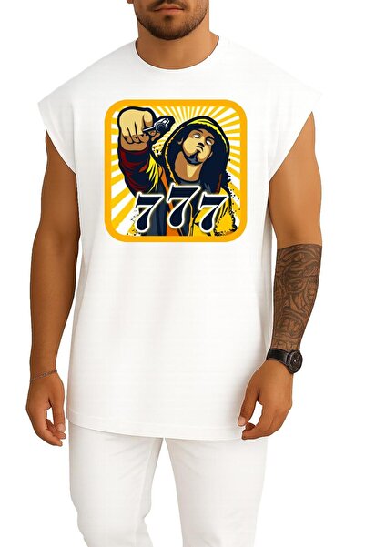 Bahriyeli Collection Oversize 777 Numere Graffiti Tricou cu design pe piept