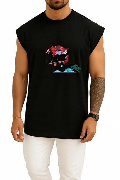 Bahriyeli Collection supradimensionat Tricou fără mâneci Mount Fuji Cherry Bl...