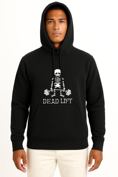 Bahriyeli Collection cu glugă Dead Lift unisex cu design pentru piept și spat...