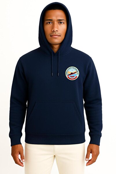 Bahriyeli Collection Φούτερ Unisex με σχέδιο τσέπης Tcg Dolunay S352 με κουκούλα