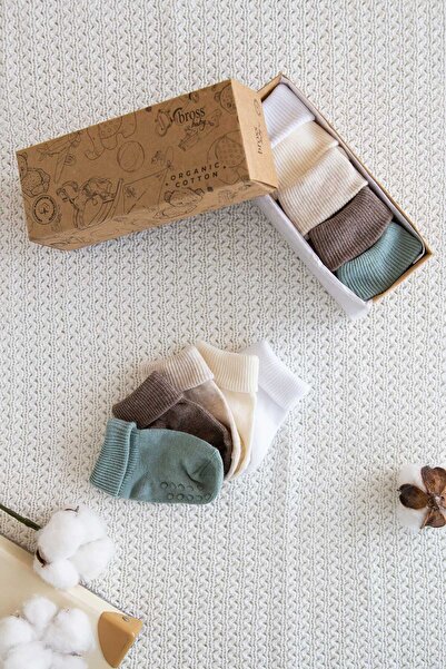 Bross Boxed 5-Piece Organic Cotton Baby Socks-1