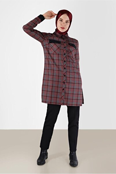 Alvina CEP DETAYLI EKOSE DESEN TUNİK 42360