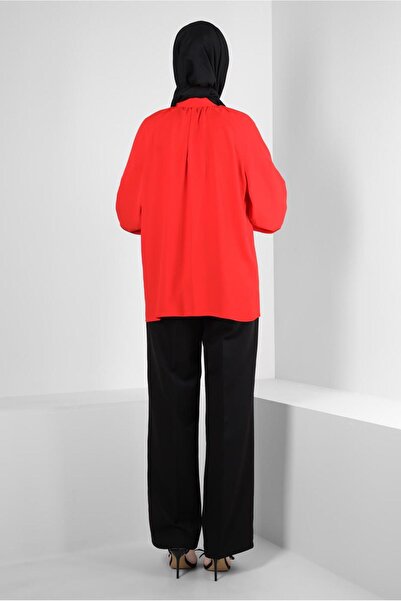 Alvina Tie Detailed Collar - Blouse 43869