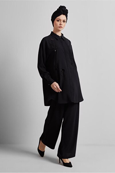 Alvina Shirt Collar Pants Suit 45418