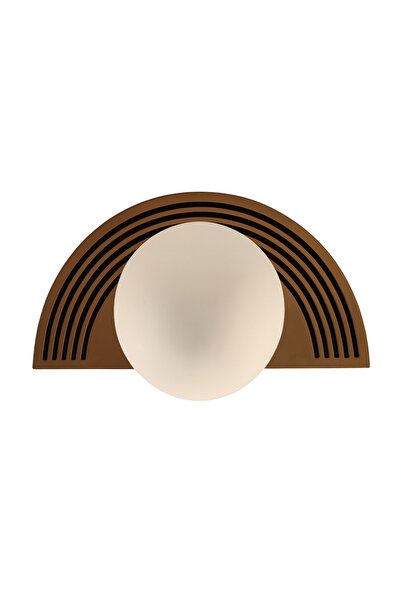 VENON Half Moon Antique Black Striped Wall Lamp Stainless Metal Sconce 15 cm Globe Glass Hotel Lighting