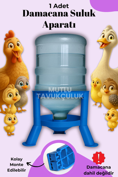 MUTLU TAVUKÇULUK Akıllı Otomatik Damacana Aparatı Güvercin Suluk Tavuk Suluğu Civciv Hindi Kaz Ördek Keklik Sülün