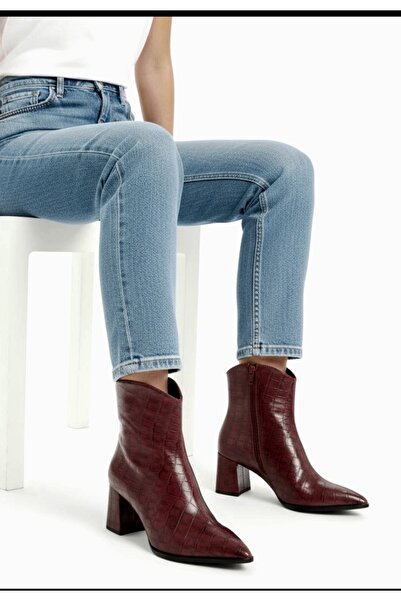 v.s.h velvet Dámské klasické dámské boty s krokodýlím vzorem se špičatou špičkou na silném podpatku s bočním zipem